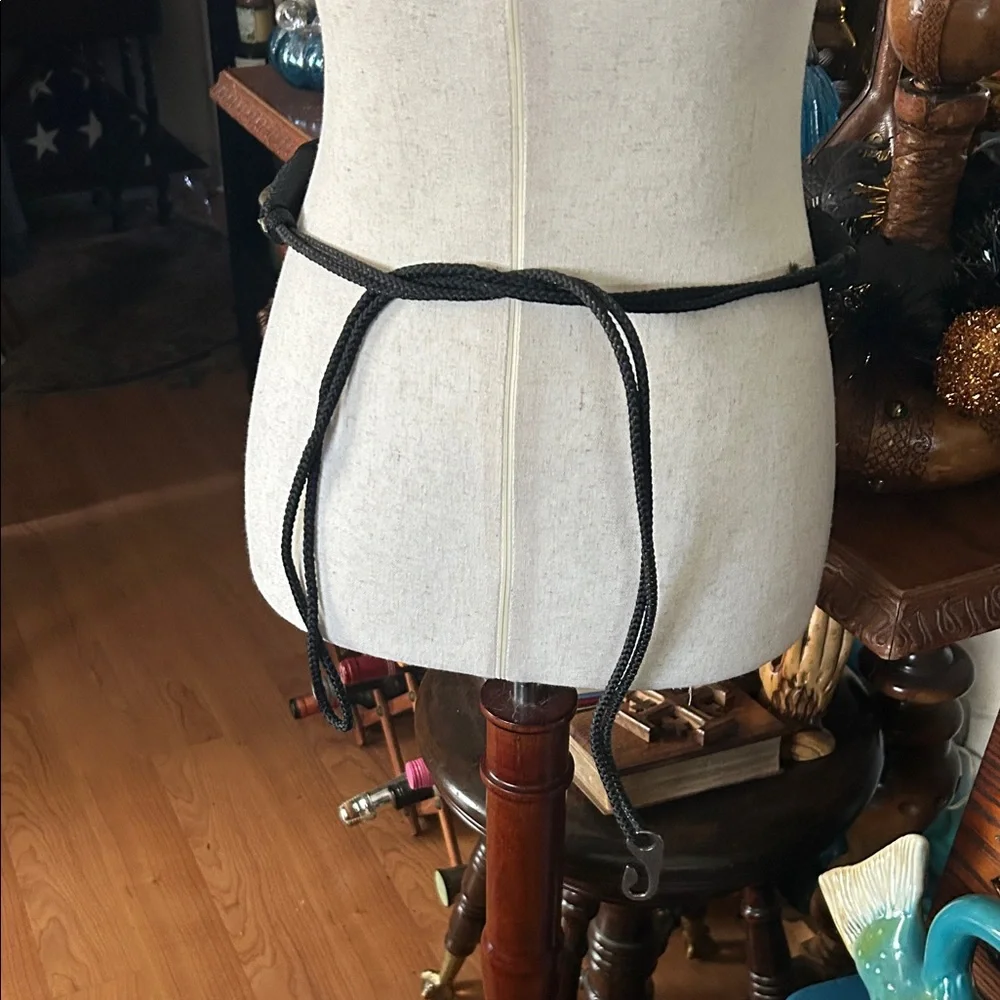 Vintage Braided Black and White Cord Rope Belt
